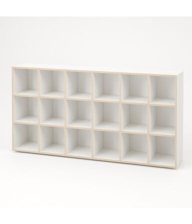 Regał z przegrodami i półkami: 4 x 5